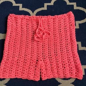 Homemade crocheted swimsuit cover up bottoms.